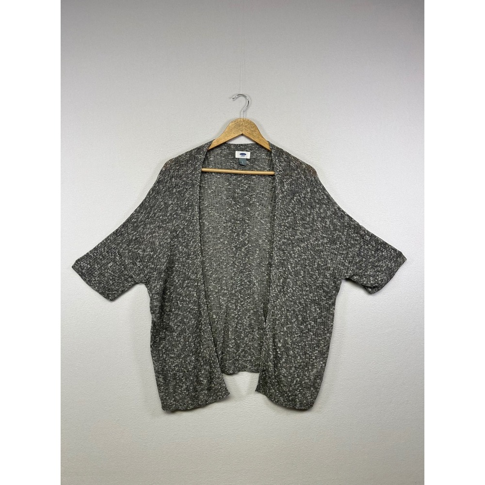 Coastal Grandmother Old Navy Women Large Grey Marled Open Front Cardigan Sweater